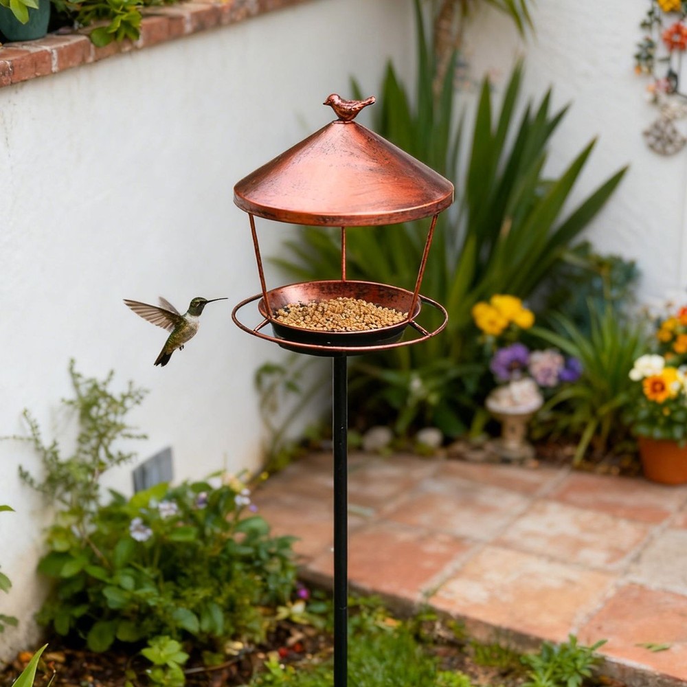 Rustic Iron Bird Bath for Outdoor Wildlife Support and Decorative Appeal