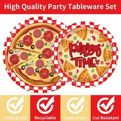 Pizza Time Food All Occasion Disposable Tableware (Plates, Napkins, Forks)