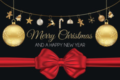 Big Poster Print Laminated Christmas Backdrop Gold Black Scene Setter Any Text