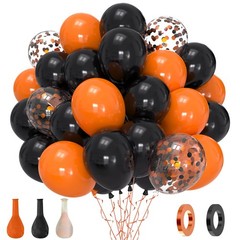Black and Orange Balloons 60 Pcs 12 inch Halloween Balloons Confetti Balloon …