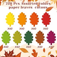 720 PCS Maple Leaf Paper Cutouts 3.9 Inch Autumn Fall Bulletin Board Decor