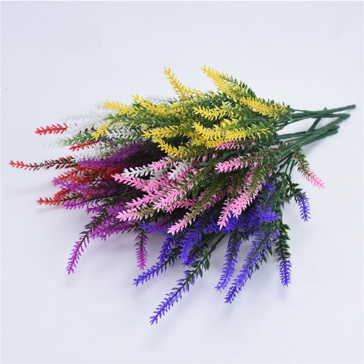 4pcs Artificial Lavender Plants Fake Flower Livingroom Life Atmosphere Decor