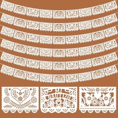 6 Pcs Papel Picado Mexican Wedding Decor – 118 Inches for Festive Celebrations