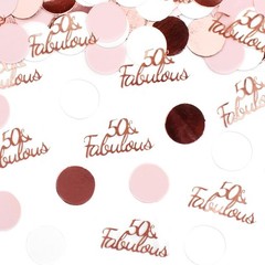 Happy 50th Birthday Decorations Rose Gold for Women,50 and Fabulous Round Tab…