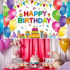 Happy Birthday Party Decorations Colorful 5.92 x 3.58 feet,