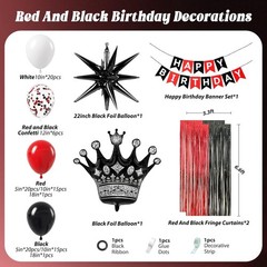 Birthday Party Decorations Kit Balloons Banner Fringe Curtains for Men 106Pcs