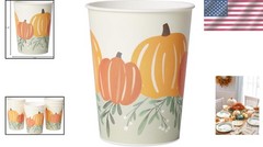 Reusable 8-Count Plastic Cups with Pumpkin Design – Perfect for Fall Parties