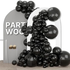 Black Balloons 155 pcs Different Sizes of 18 12 10 5/10/12/18 inch Black-3052
