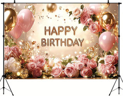 Birthday Backdrop Birthday Banner for Women 71 X 43 Inc Happy Birthday Backdrop
