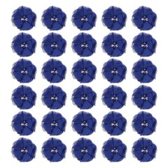 30Pcs 2″ Chiffon Flower with Rhinestone Pearl Sewing Fabric Flower,Sapphire Blue
