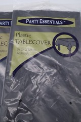 Lot of 3 Black Plastic Tablecloth 54″x108″ Rectangle Party Halloween