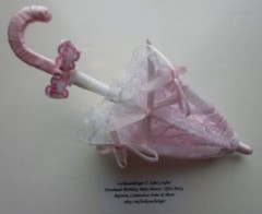 NEW 7″ Hand Decorated Parasol Umbrella Baby Shower Decoration in Blue or Pink