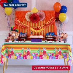 Mexican Fiesta Party Decorations, 2 PCS Plastic Rectangle Mexican Flowers Tablec