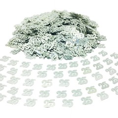 Silver Number 25 Confetti Sequins 25th Birthday Anniversary Party Decor