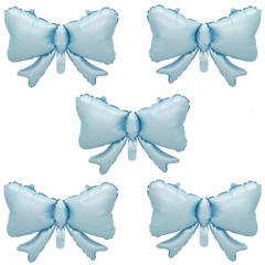 Blue Bow Decor Balloons 5Pcs/coquette Balloons Blue Party for Princess, Fairy…