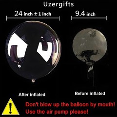 Bobo Balloons 25 Packs, 24 Inch Helium Style Transparent Bubble Bobo Balloons…