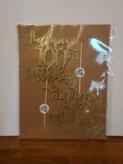 Happy 100th Birthday Gold Glitter Centerpiece Sticks Pack Of 4