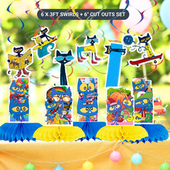 Blue Cat Party Supplies happy birthday centerpiece decoration FAVOR BOX gift