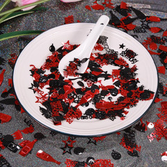 Red and Black Happy Birthday Confetti, 3000 Pcs Birthday Cake Table Metallic Foi