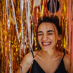 10 Pack Foil Curtain Backdrop Gold Metallic Tinsel Foil Fringe Curtains Photo Bo