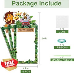 First Birthday Decorations, Safari 1st Birthday Photo Banner, 1-12 Month Phot…
