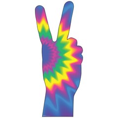 PEACE SIGN HAND Giant CARDBOARD CUTOUT Standup Standee Poster Psychedelic 1970s