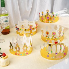Gold Paper Crowns, 15 Pcs DIY Birthday Party Crowns, King & Princess Crown Ha…