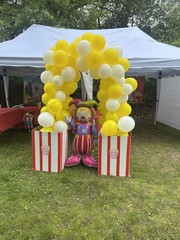 circus decorations 2Pack 4D Standing 47.6 Inch Huge Smiling Circus Clown alum…
