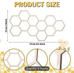 2 pc Large Wood Honeycomb Decor – Bee Themed Shower Birthdays or any Party