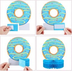 9 Pcs Donut Grow Up Honeycomb Centerpieces for Donut Birthday Party Decoratio…