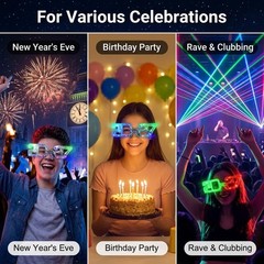 2027 Light Up Glasses LED Flashing Eyeglasses 6 Pack New Year’s Eve Party Favor