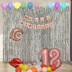 4 Pack 3.3×6.6ft Silver Foil Fringe Backdrop – Wavy Metallic Tinsel Foil Curt…