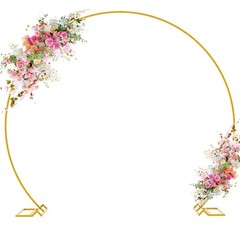 New Gold Metal Round Backdrop Arch 8ft Wedding Party Birthday Balloons Flowers