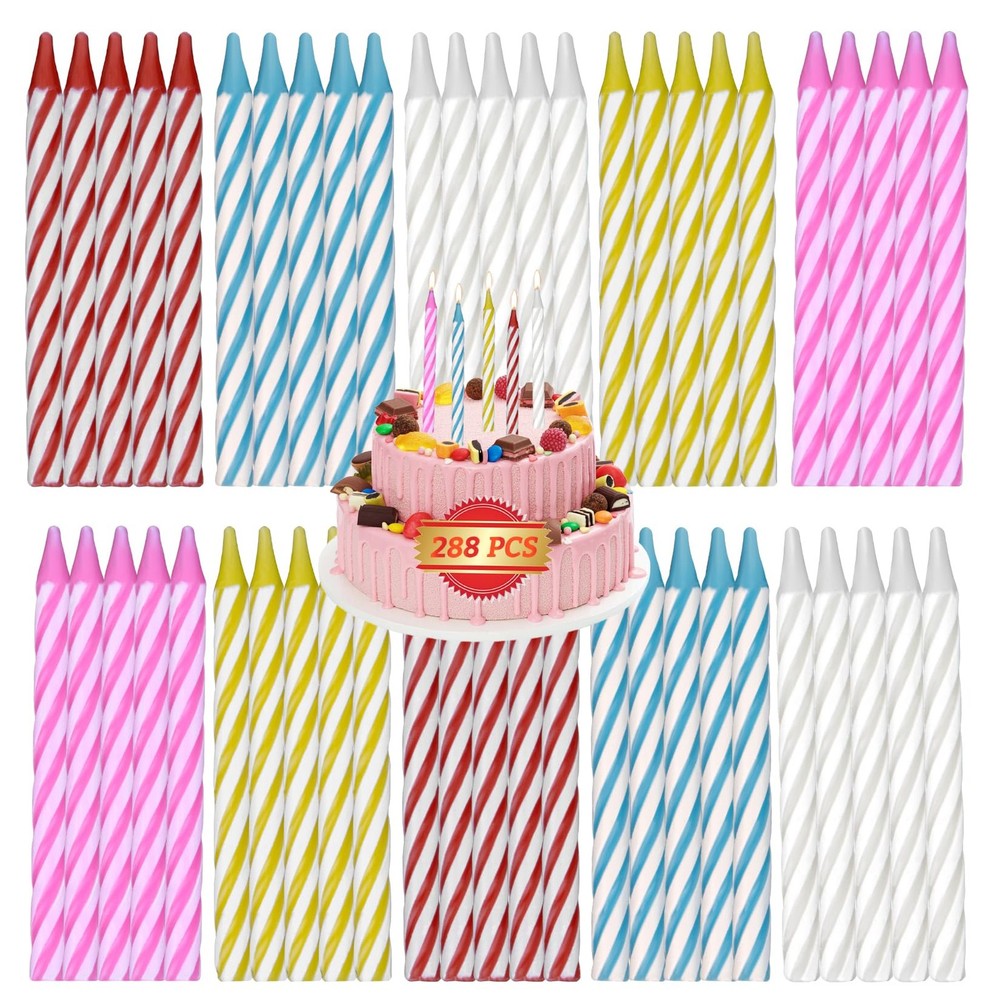 MAQIHAN Multicolor Spiral Birthday Candles 6×0.5 cm/2.36×0.2 in, Multicolored