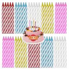 MAQIHAN Multicolor Spiral Birthday Candles 6×0.5 cm/2.36×0.2 in, Multicolored