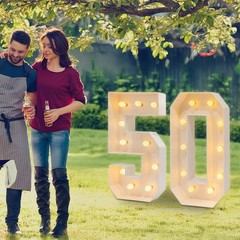 50 Light Up Numbers 100cm Mosaic Marquee Led Sign For 50th Birthday Decorations