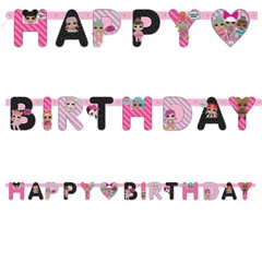 LOL Surprise Dolls Happy Birthday Letter Banner Girls Party Decoration Supplies