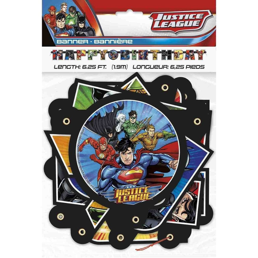 Justice League Banner Birthday Party Supplies
