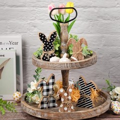 5 Pcs Easter Table Wooden Signs Spring Bunny Tabletop Centerpieces with Rope …