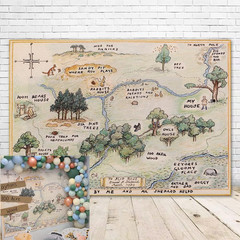 100 Acre Woods Bear Backdrop Baby Shower 7X5 Bear Background Happy Birthday Bear