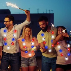 Multi-Function LED Star Necklaces – Perfect for Independence Day & Memorial Day