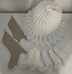 White Paper Honeycomb Hanging Party Decorations, Assorted Bells Lot