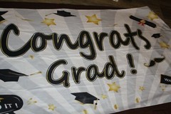 Flag Backdrop Banner Congrats Grad Fabric * 72″ x 40″ *