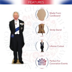 King Charles III Lifesize Cardboard Cut Out Free Standing Great for party photo