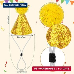 Hxezoc 10 Pcs Glitter Mini Birthday Party Hats Multicolor Paper Cone Hats for Ki