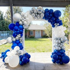 103pcs Blue White Silver Balloon Garland Kit 18/12/10/5 Inch Royal Blue and …