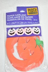 Vintage Hallmark Paper Garland Halloween Pumpkin Jack-O-Lantern 8 Ft New