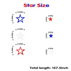 Patriotic Star Streamers Banner Garland Glitter for 4th of July BBQ Memorial …