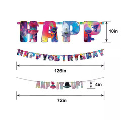 Trolls Birthday Party Decorations ANY AGE Banner Centerpieces Swirls Photo Props