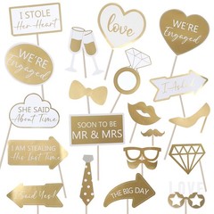 40Pcs Engagement Party Decorations Gold Engagement Photo Booth Props We are E…